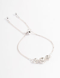 Silver Dainty Triple Diamante Circle Bracelet - link has visual effect only