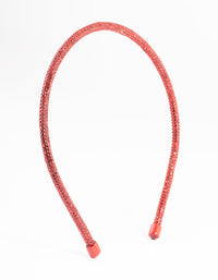 Red Rounded Diamante Headband - link has visual effect only