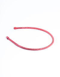 Red Rounded Diamante Headband - link has visual effect only