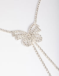 Silver Diamante Butterfly Drop Choker - link has visual effect only