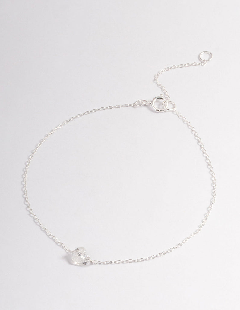 Sterling Silver Floating Heart Bracelet - Lovisa