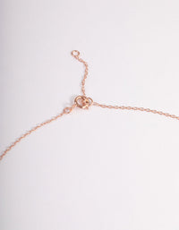 Rose Gold Plated Sterling Silver Cubic Zirconia Floating Heart Necklace - link has visual effect only