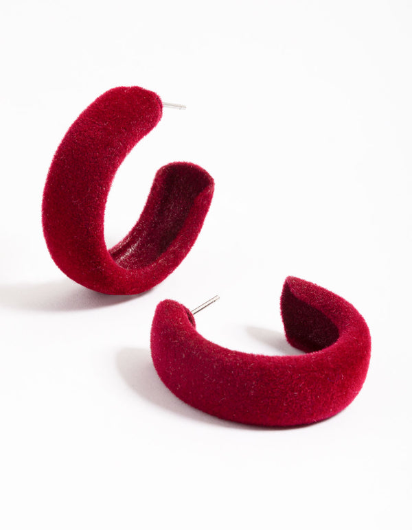 Rhodium Small Flocked Hoop Earrings