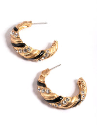 Gold 80s Twist Hoop Earrings - link has visual effect only