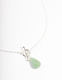 Sterling Silver Green Adventurine Figaro T&O Necklace - link has visual effect only