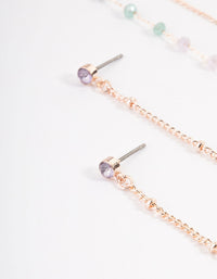 Rose Gold Molten Bead Drop Thread Earrings - link has visual effect only