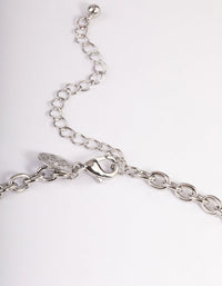 Rhodium Mixed Shape Diamante Stone Chain Necklace - link has visual effect only