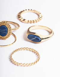 Gold Stone Mixed Texture Ring 8-Pack - link has visual effect only