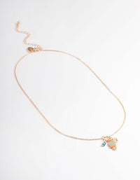 Gold Hamsa & Eye Necklace - link has visual effect only