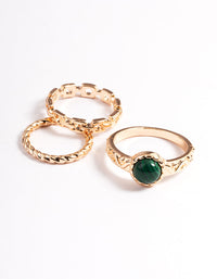 Gold Stone Chain Ring 4-Pack - link has visual effect only