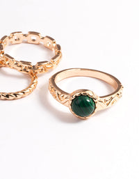 Gold Stone Chain Ring 4-Pack - link has visual effect only