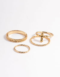 Gold Textured Cross Ring 4-Pack - link has visual effect only