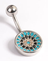 Surgical Steel Evil Eye Belly Ring - link has visual effect only