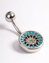 Surgical Steel Evil Eye Belly Ring - link has visual effect only