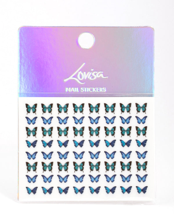 Blue Butterfly Nail Stickers - Lovisa