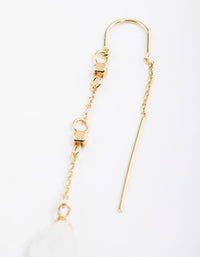 Gold Plated Clear Quartz Fancy Thread Earrings - link has visual effect only