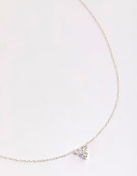 Sterling Silver Cubic Zirconia Round Trio Collar Necklace - link has visual effect only