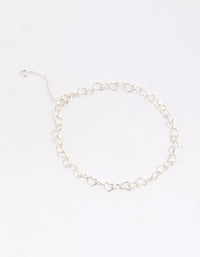 Sterling Silver Linked Heart Bracelet - link has visual effect only