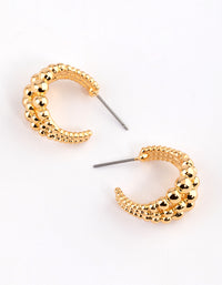 Gold Plated Ball Triple Hoop Earrings - link has visual effect only