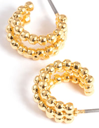 Gold Plated Mini Ball Triple Hoop Earrings - link has visual effect only