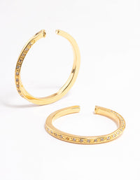 Gold Plated Soft Twist Diamante Cuff Earrings - link has visual effect only