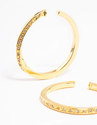 Gold Plated Soft Twist Diamante Cuff Earrings - link has visual effect only