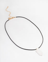 Gold Clear Quartz Shard Cord Necklace - link has visual effect only