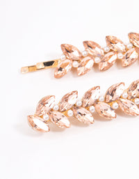 Gold Diamante & Pearl Navette Claw Clip Pack - link has visual effect only