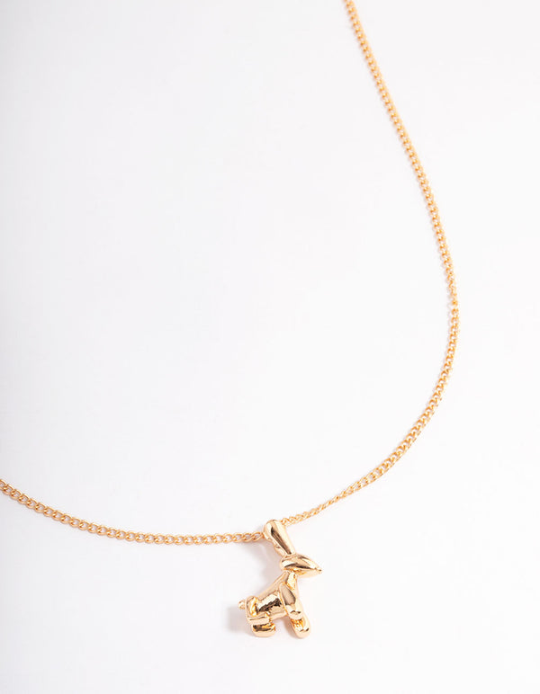 Gold Bubble Bunny Necklace