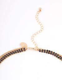 Gold Triple Row Diamante Cupchain Y-Necklace - link has visual effect only