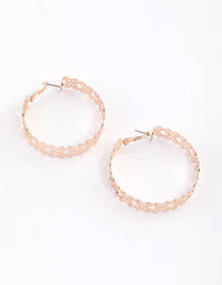 Rose Gold Thick Filigree Hoop Earrings - link has visual effect only