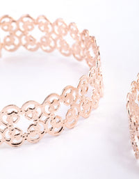 Rose Gold Thick Filigree Hoop Earrings - link has visual effect only