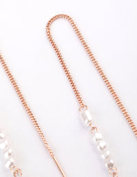 Rose Gold Pearly Thread Through Earrings - link has visual effect only