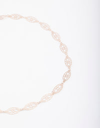 Rose Gold Filigree Oval Necklace - link has visual effect only