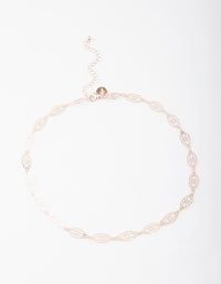 Rose Gold Filigree Oval Necklace - link has visual effect only