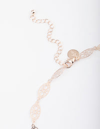 Rose Gold Filigree Oval Necklace - link has visual effect only