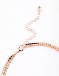 Rose Gold Double Row Cupchain Mini Butterfly Necklace - link has visual effect only