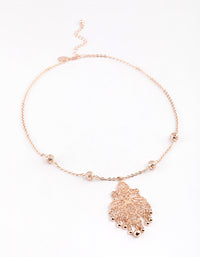 Rose Gold Long Chain Filigree Diamante Necklace - link has visual effect only