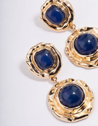 Gold Vintage Molten Round Drop Earrings - link has visual effect only