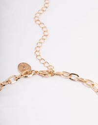 Gold Double Row Diamond Chain Stone Necklace - link has visual effect only