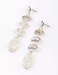 Silver Organic Molten Round Drop Earrings - link has visual effect only