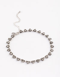 Antique Silver Diamante Triangle Chain Choker - link has visual effect only