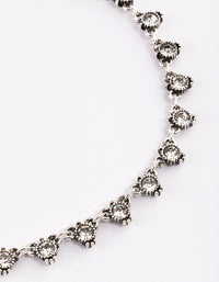 Antique Silver Diamante Triangle Chain Choker - link has visual effect only