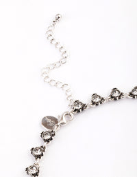 Antique Silver Diamante Triangle Chain Choker - link has visual effect only