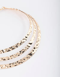 Gold Three Row Chunky Hammer Choker - link has visual effect only