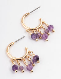 Gold Amethyst Cluster Earrings - link has visual effect only