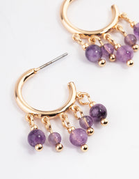 Gold Amethyst Cluster Earrings - link has visual effect only