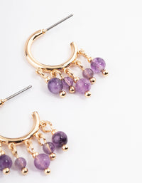 Gold Amethyst Cluster Earrings - link has visual effect only