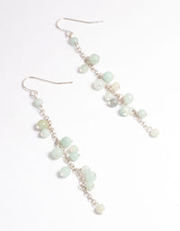 Antique Silver Amazonite Chain Drop Earrings - link has visual effect only