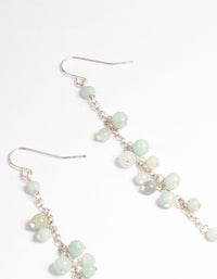 Antique Silver Amazonite Chain Drop Earrings - link has visual effect only